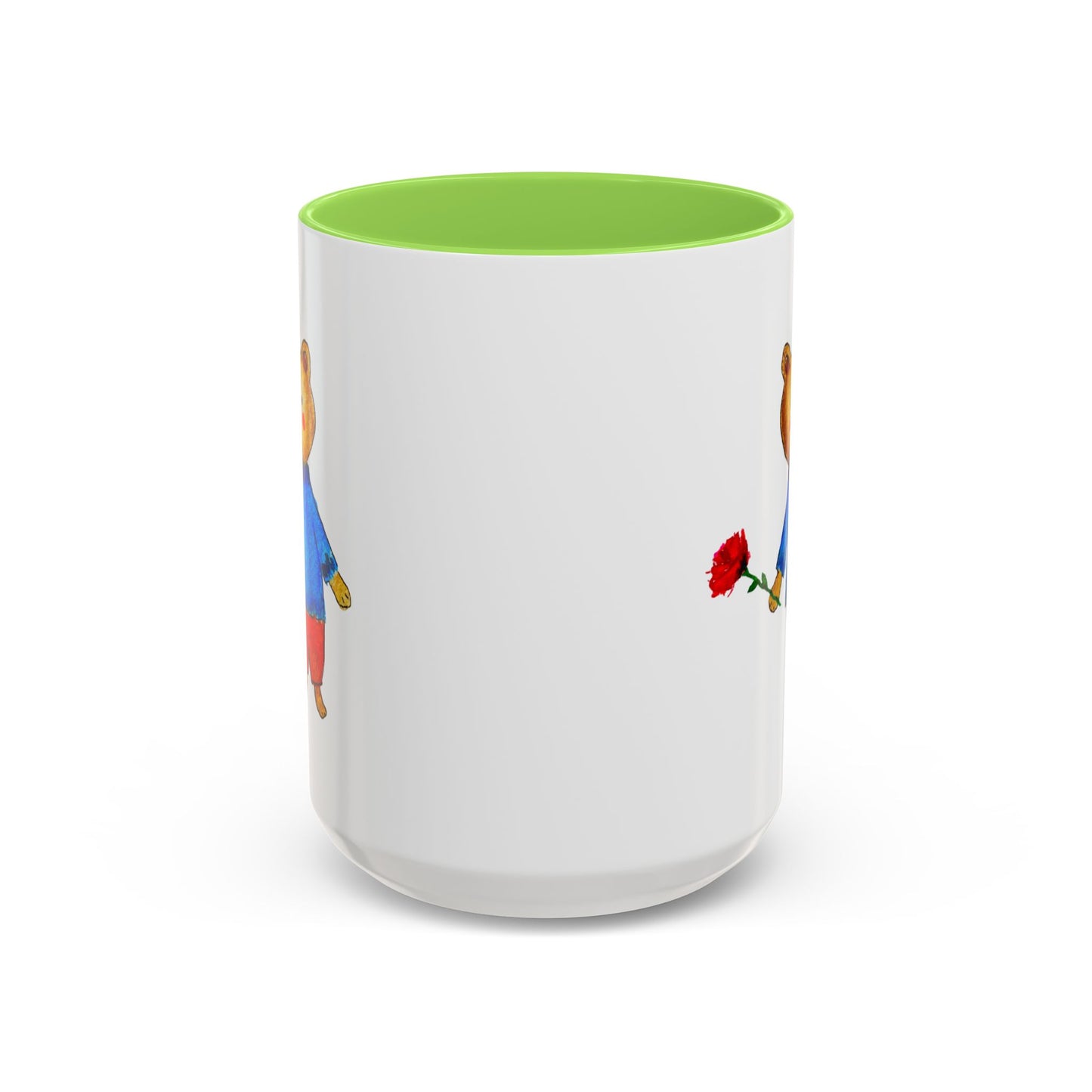 Bear with a Rose Accent Mug