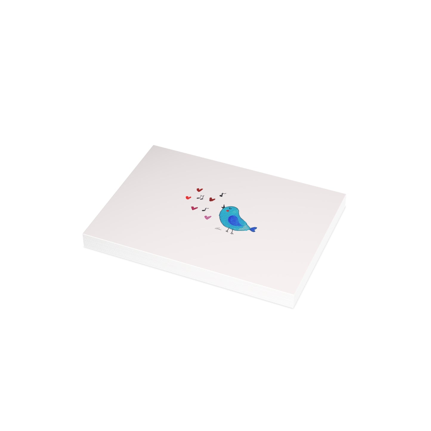 Blue Singing Bird Postcard Bundles with Envelopes