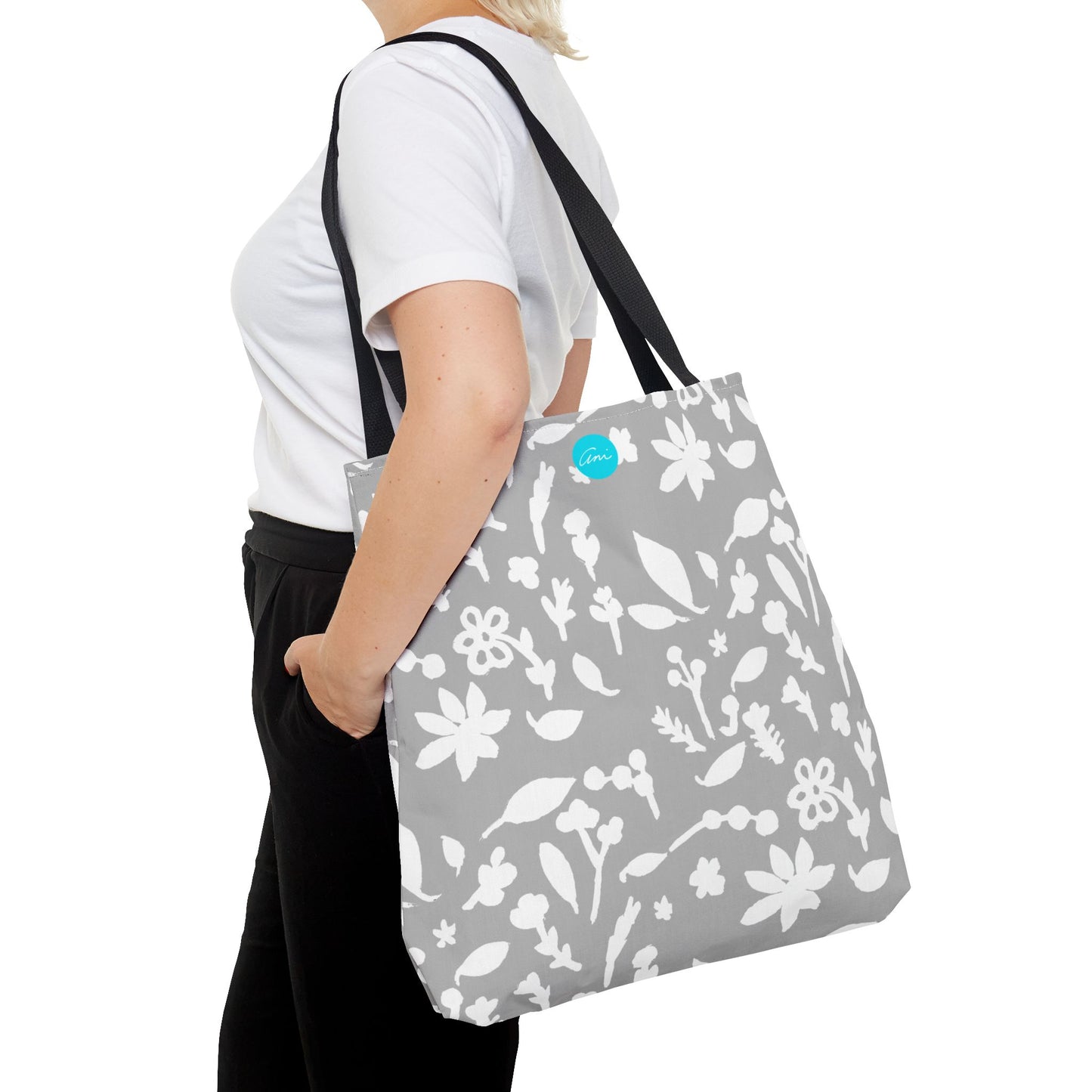 Light Grey Fall Foliage Tote Bag