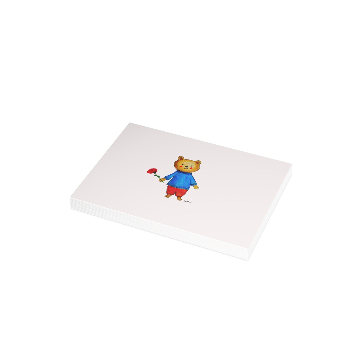 Bear with a Rose Postcard Bundles with Envelopes