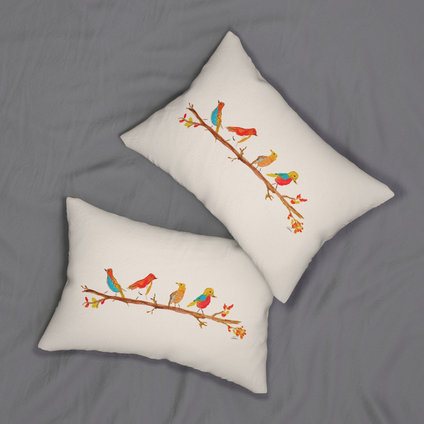 Birds on a Branch Lumbar Pillow