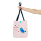 Blue Singing Bird Tote Bag