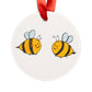 Two Honeybees Acrylic Ornament with Ribbon