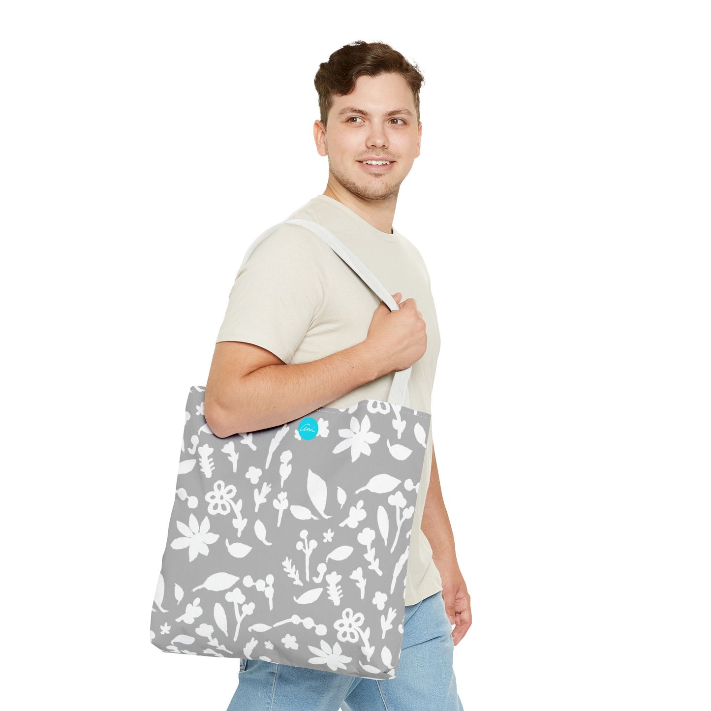 Light Grey Fall Foliage Tote Bag