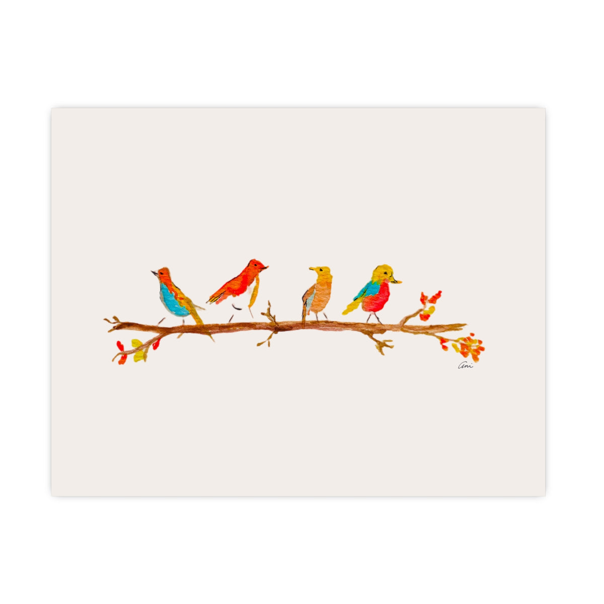 Birds on a Branch Matte Paper Print