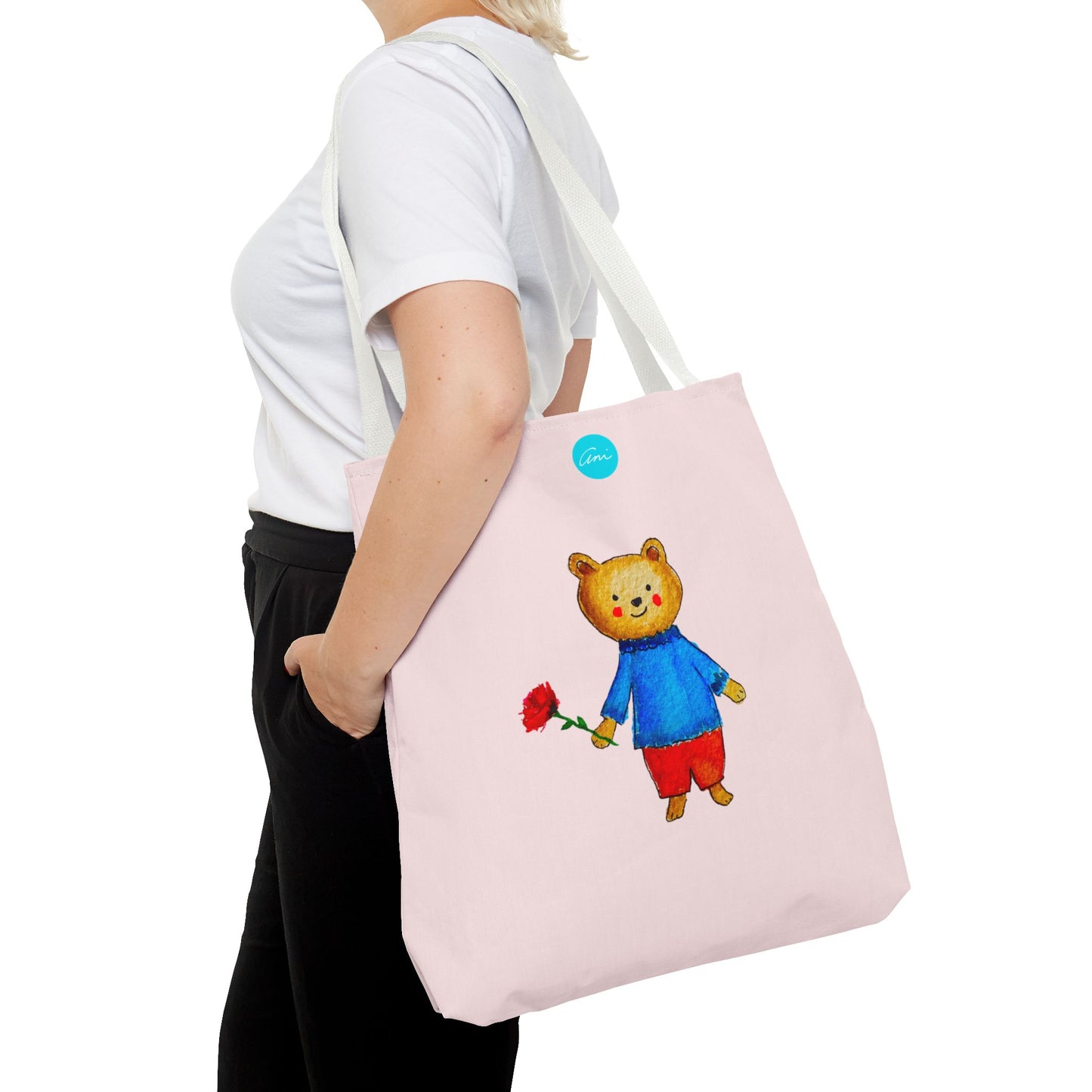 Bear with a Rose Tote Bag