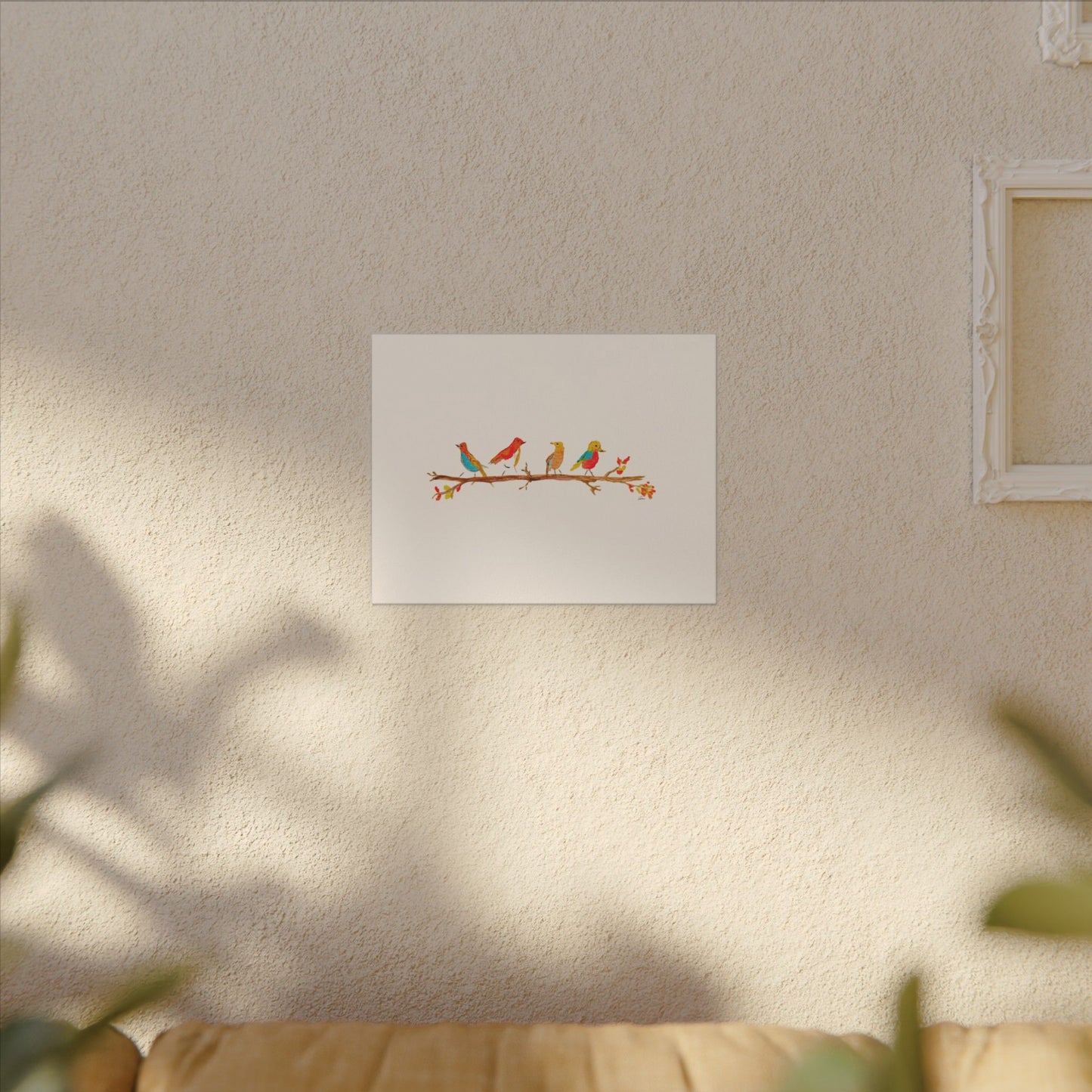 Birds on a Branch Matte Canvas Print