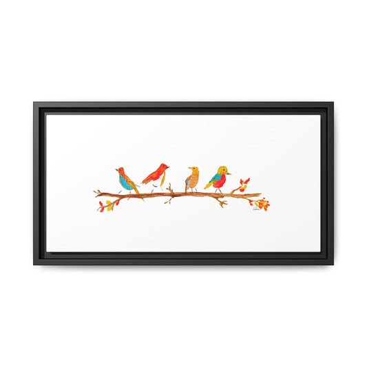 Birds on a Branch Gallery Canvas Print with Frame