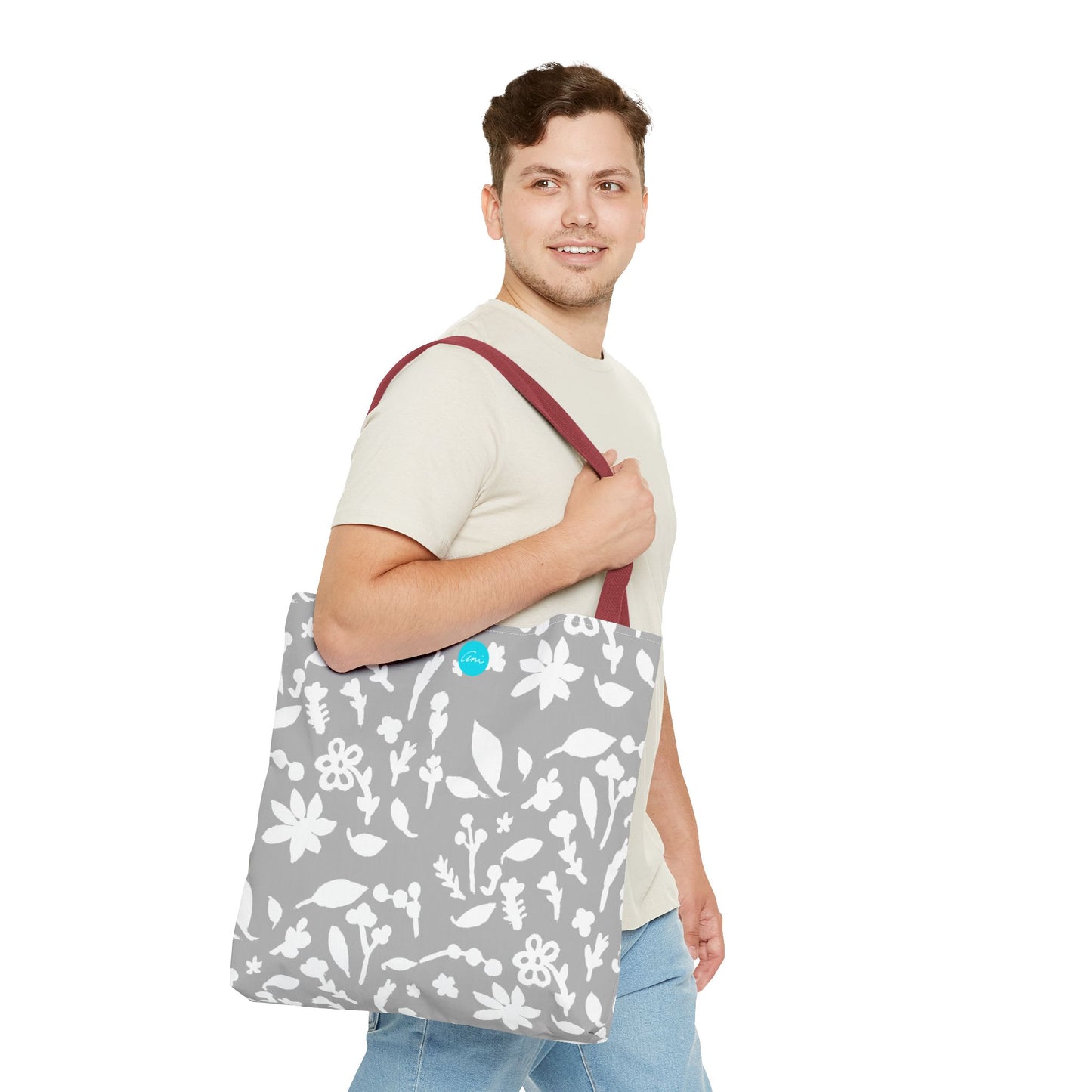 Light Grey Fall Foliage Tote Bag